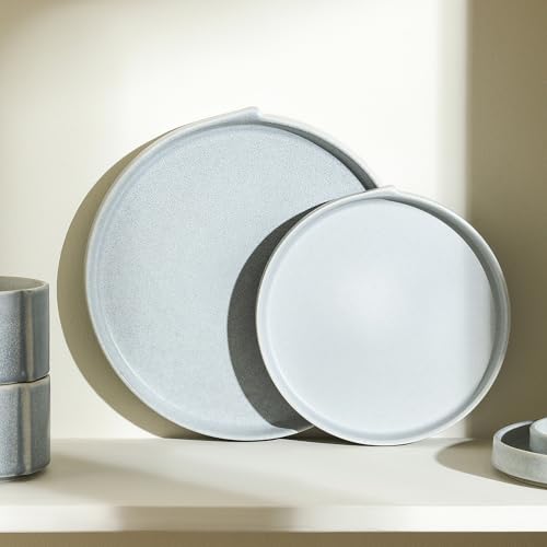 Bao 4 Piece Dinner Plate Set Stoneware (Blue-Grey / 4-Piece - Dinner Plate)