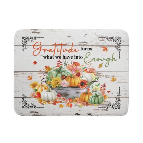 White Autumn Dish Drying Mat Absorbent Fall Drying Matt Kitchen Counter 18 X 24 in Home Season Decor (Thanksgiving Fall 511 / 24" x 18")