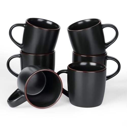 Mercury Coffee Mugs 13 oz (Mercury-Black / 6 Count (Pack of 1))