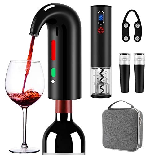 Wine Opener Valentines Day Gift Set with Electric Wine Bottle Opener (Pro Gift Set / Space Black)