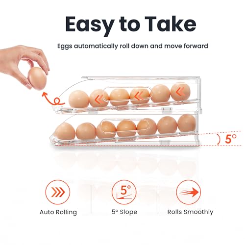 54 Egg Holder for Fridge with Silicone Bumpers