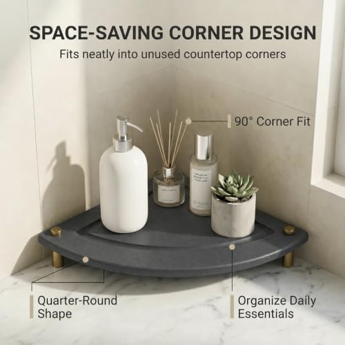 Corner Counter Shelf (8.5"x 8.5" - Gray - Fan-shaped)