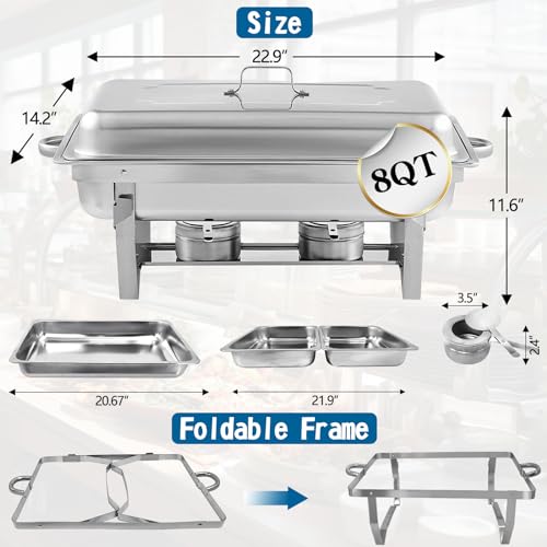 Chafing Dish for Buffet (8 Pack - 1/2 Pan)