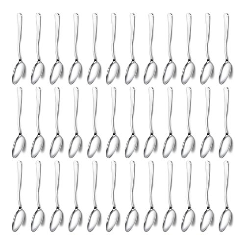 36Pcs Coffee Spoons (36 Pcs 4.7'' Silver Coffee Spoons)