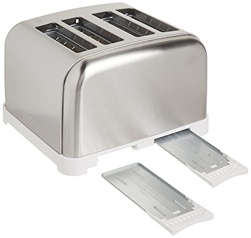 CPT-180WP1 4-Slice Metal Classic Toaster, White/Stainless Steel (White)