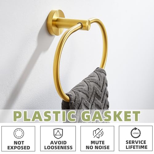 Brushed Dark Gold Towel Ring for Bathroom Storage (Brushed Dark Gold)