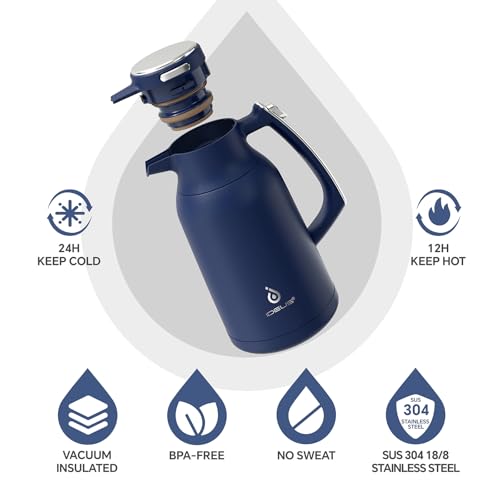 Thermal Coffee Carafe 68oz (Navy Blue / 68 Ounces)