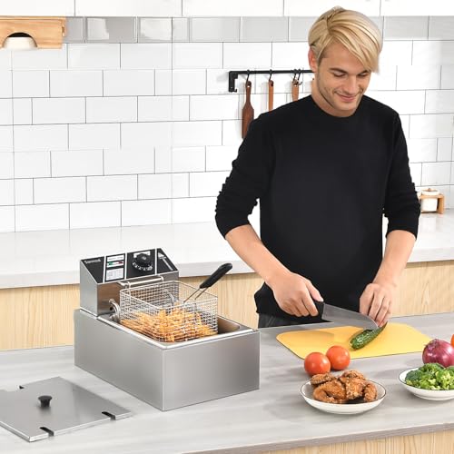 Electric Deep Fryer with Basket for Home Use (81)