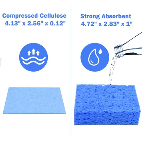 72 Pack Sponges Kitchen Natural Compressed Cellulose Sponges Bulk Non Scratch for Household Cookware Bathroom Cars Soft Super Absorbent Reusable