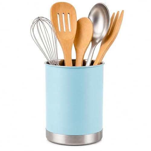 Stainless Steel Utensil Crock with Anti (Ocean Blue / Large)
