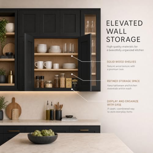 Wall Mounted Cabinet (Charcoal Black / 33" W x 12" D x 42" H)