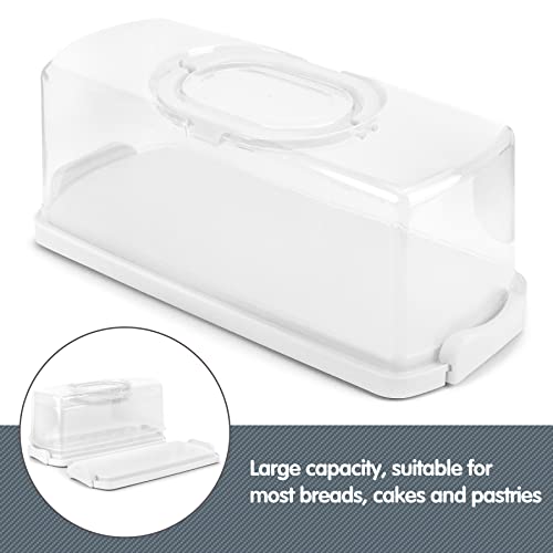 2 Pack Plastic Rectangular Bread Box with Clear Lid