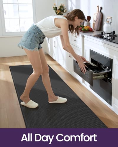Kitchen Floor Mats Cushioned Anti Fatigue (Black / 94"l X 23"w X 0.4"th)