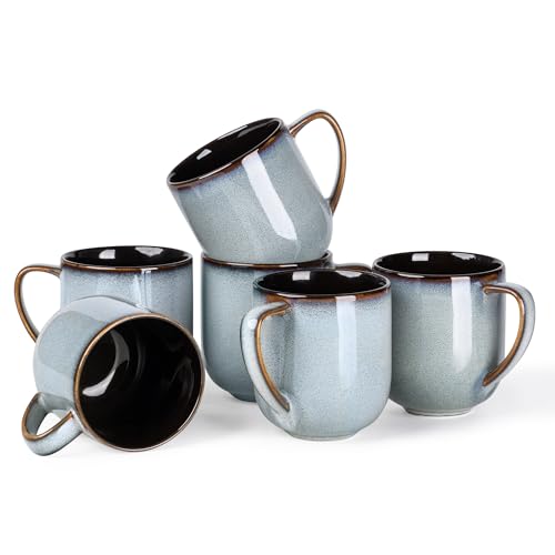 Ceramic Coffee Mugs Set of 6 (reactive glaze-6 / set of 6)