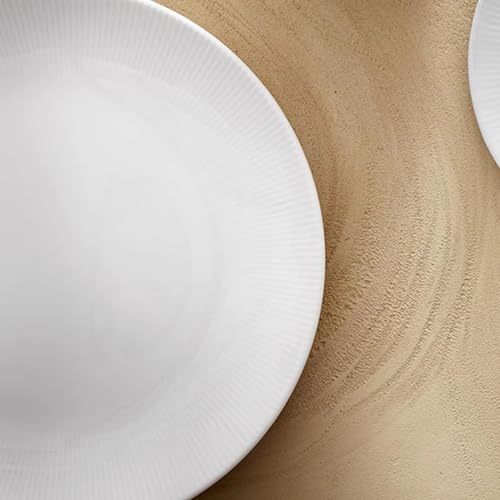 Eventail Coupe Salad Plate 8.25" Set of 4 White Resistant Porcelain Dessert Serveware Eventail