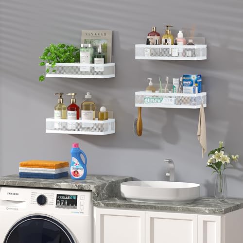 Mesh Shower Caddy Wall Mount (White / Full Mesh (12.6" Wide))