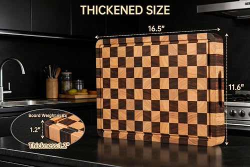 Cutting Boards for Kitchen (Checkered / 16.5"L x 11.6"W)