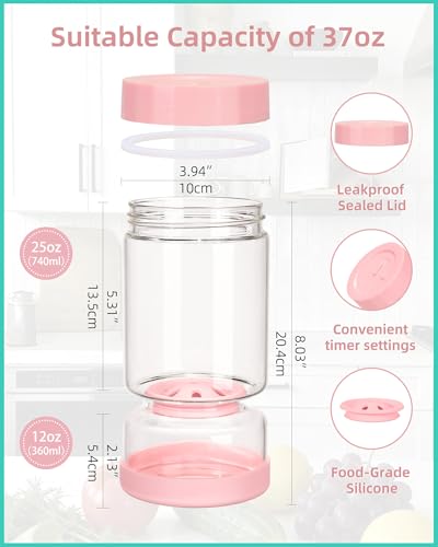 Pickle Jar with Strainer Flip (01-Pink&Blue / 37oz 2pcs)