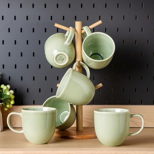 12oz Coffee Mugs (Set of 6 / Olive Green)