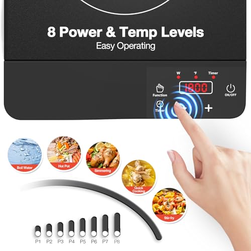 Portable Induction Cooktop 1800W (11 Inch Black)