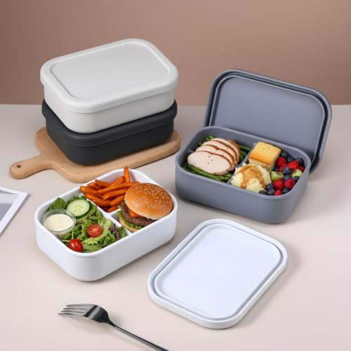 4 Pcs Silicone Bento Box (Gray Colors)