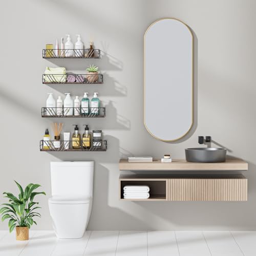 Floating Shelves for Wall Set of 4 (Brown)