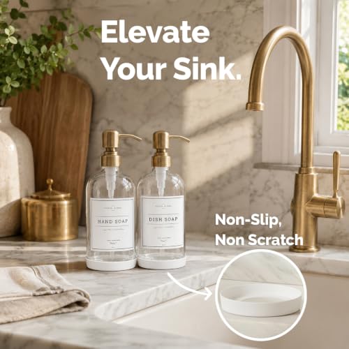 Clear Glass Soap Dispenser (Clear Bottle / Brushed Brass Pump)