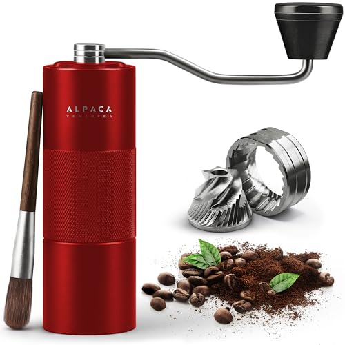 Premium Manual Coffee Grinder for Espresso (Goji Berry Metallic)