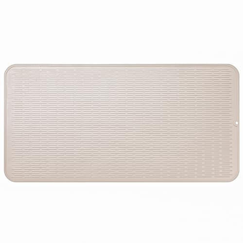 Silicone Dish Drying Mat for Multiple Usage (Tapioca / 36"L x 18"W)