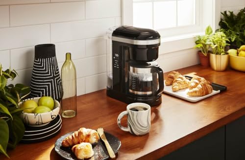 12 Cup Drip Coffee Maker with Spiral Showerhead (Onyx Black / 12 Cup Drip Coffee Maker with Progammable Warming Plate)