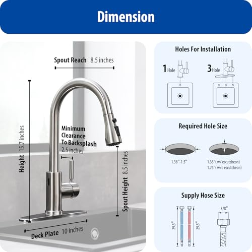 Touchless Kitchen Faucet (Brushed Nickel)