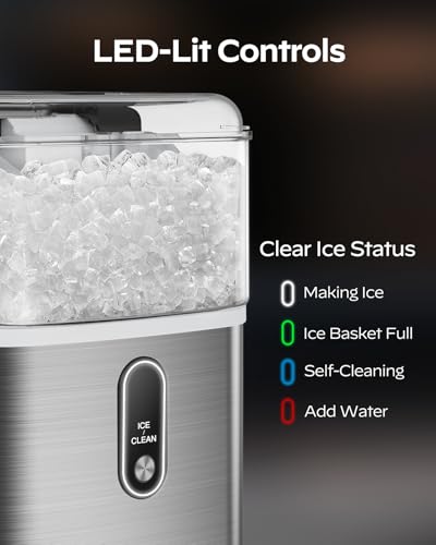 Nugget Ice Maker Countertop (Brushed Stainless Steel / 33 lbs)