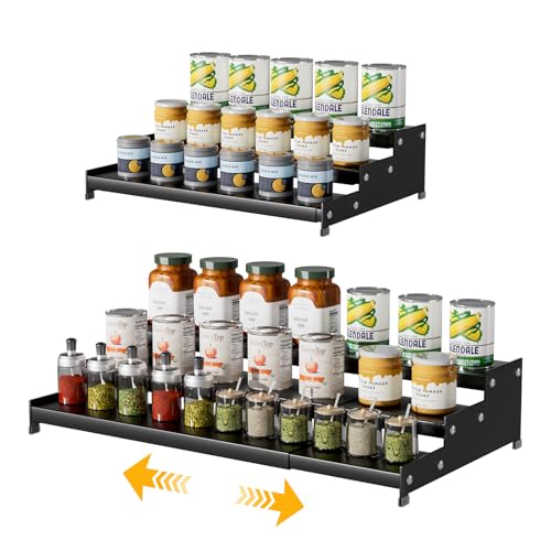 Expandable Carbon Steel Spice Rack Organizer for Pantry (2 Count)