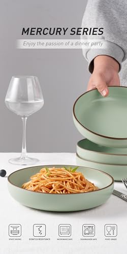 Mercury Pasta Bowls Set of 4 (Light Green / 4 pcs)
