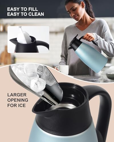 70 OZ Updated Thermal Coffee Carafe for keeping hot (Blue / 2× 70 Ounces)