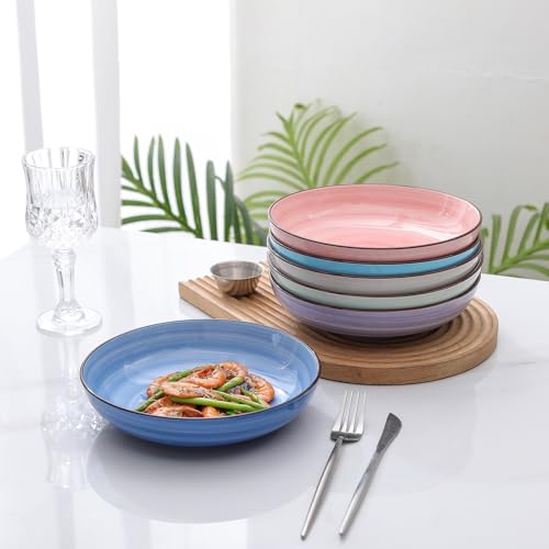Ceramic Plates and Bowls Set (Gradient Color / 24 Pieces)