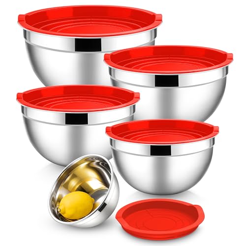 Mixing Bowls with Lids Set (Red / 10 Piece)