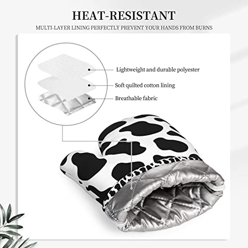 Cow Print Oven Mitts and Pot Holders Sets of 2 (One Size / Cow Print)