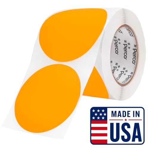 Neon Orange Round Circle Dot Sticker 4 (Neon Orange / 4 Inch)