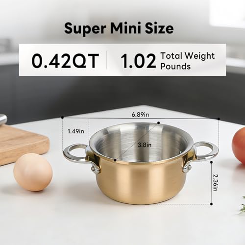 Mini Sauce Pan with Lid (0.42 QT / Rose Gold)