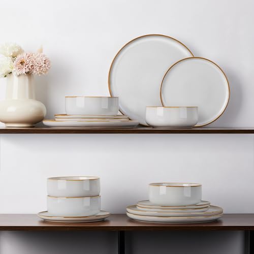 Plates and Bowls Set for 4 (Seashell White / Service for 4)