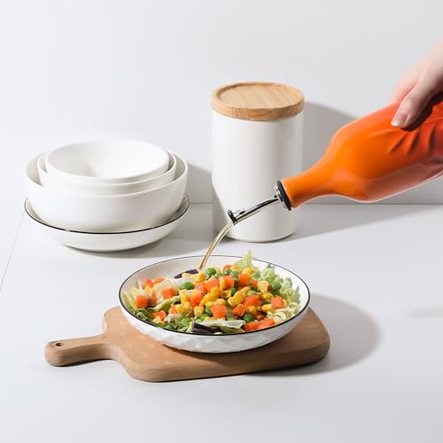 Sweejar Ceramic Olive Oil Dispenser Bottle (Gradient Orange / 24 oz, Set of 1)