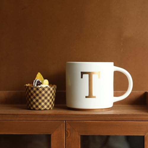 Monogram Ceramic Mugs (gold-T)