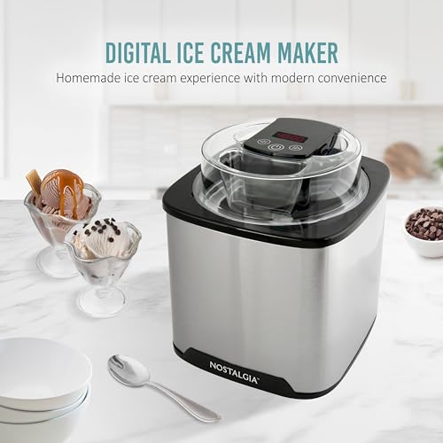 2 Quart Electric Ice Cream Maker (2 QT Digital / Stainless Black)