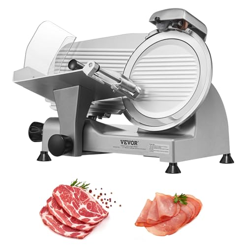 Meat Slicer 340W Electric Deli Food Slicer with 10" SUS420 Stainless Steel Blade and Built (10 inch)