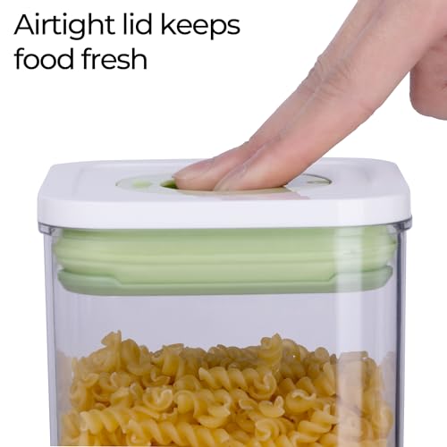 Pop Airtight Food Storage Containers with Date Recording Lids (Green-Set of 7)