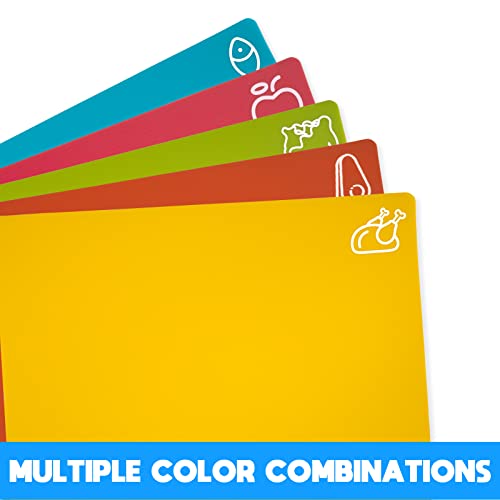 5 Pieces Flexible Cutting Boards (Multicolor Regular / 5PC)