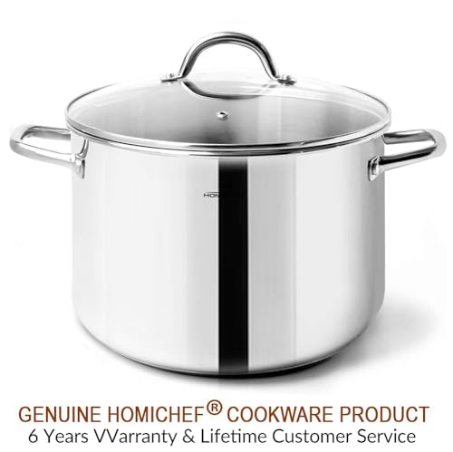 Stock Pot 6 Quart Nickel Free Stainless Steel (Shiny Silver - Mirror Polished Stainless Steel / 6 Quarts)