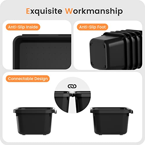 Military Grade】 Drawer Organizer for Vanity Bathroom Makeup Desk (Black)