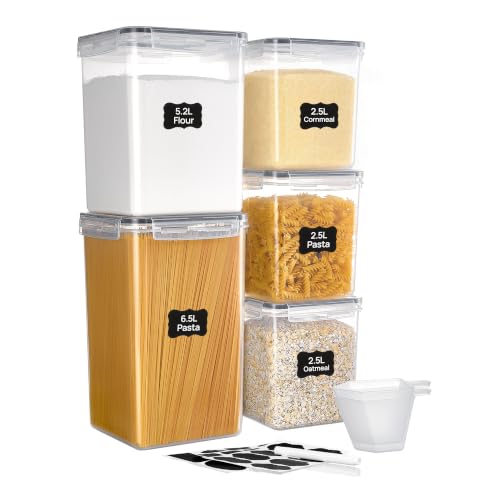 5 PCS Flour and Sugar Storage Container Sets for Regular Bakers (5 Pack)